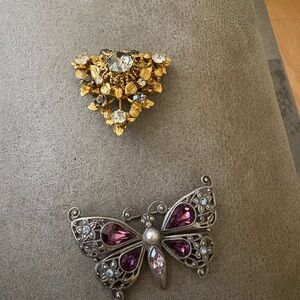 Great condition antique rhinestone broaches